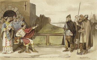 Treffen von Karl dem Kahlen und Roruk dem Nordmann, Nijmegen, 870 von Willem II Steelink